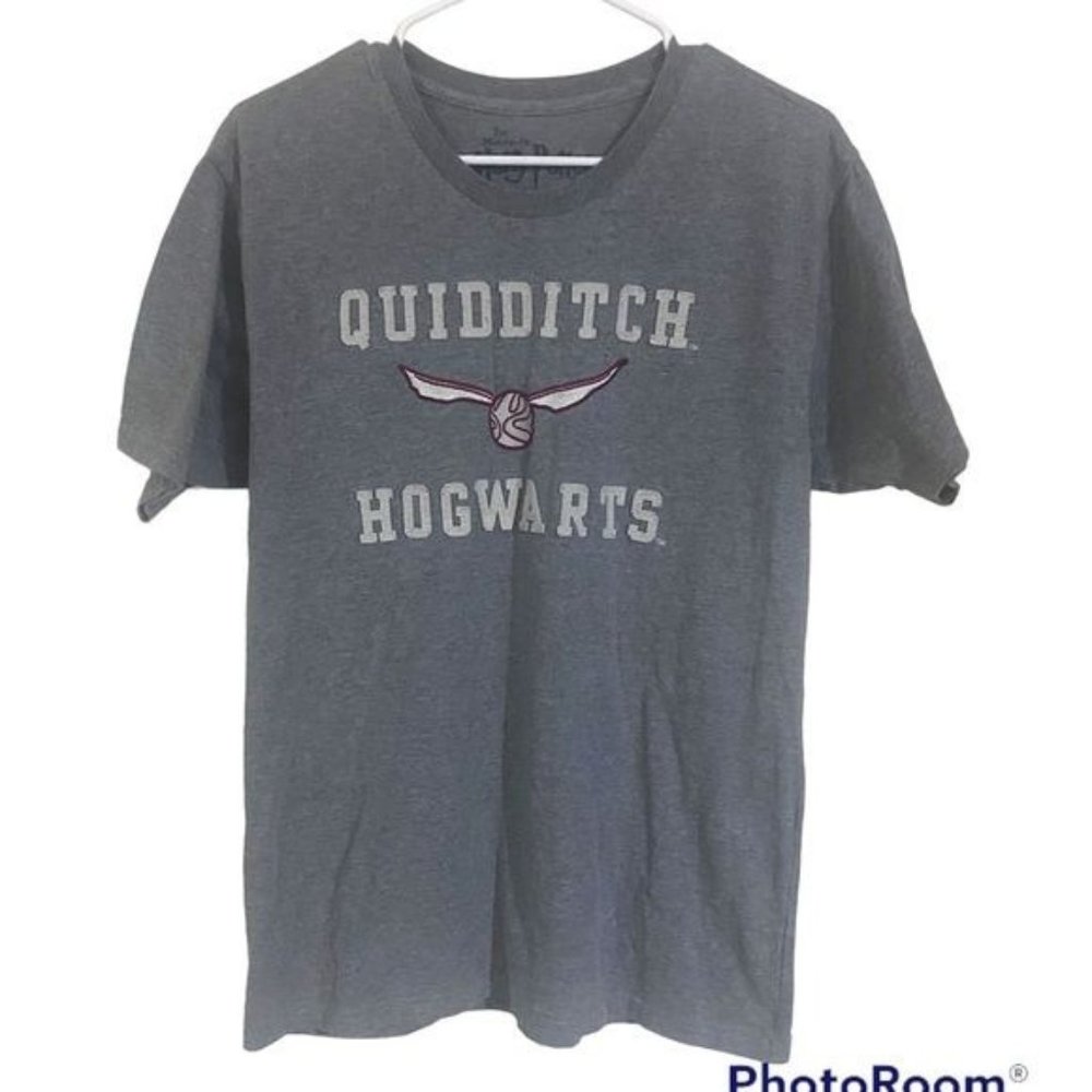 Harry Potter Quidditch Hogwarts Grey‎ Short Sleeve Tee Adult Medium Warner Bros